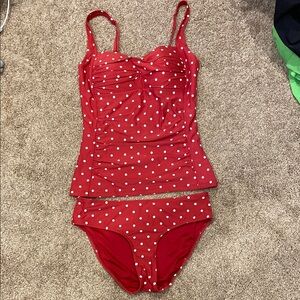 Red Polka Dot Bikini Set